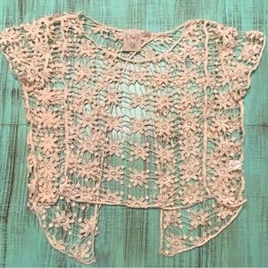 Pout Large Crocheted Top. Great cover up! cream eggshell off white color